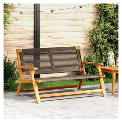 Produktbild von Gartenbank Grau 76x122x73 cm aus massivem Akazienholz