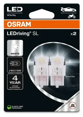 Image de 2 Ampoules LAMPE LED LEDriving SL W21/5W White 6000K ECO PACKAGING Osram 7515DWP-2BL