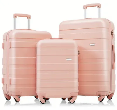 Image de Valise - Bagage de voyage - Valise à roulettes - Bagages - Bagages à main - Coque rigide en ABS - Ensemble de 3 pièces (taille M, L, XL) - 4 roulettes pivotantes