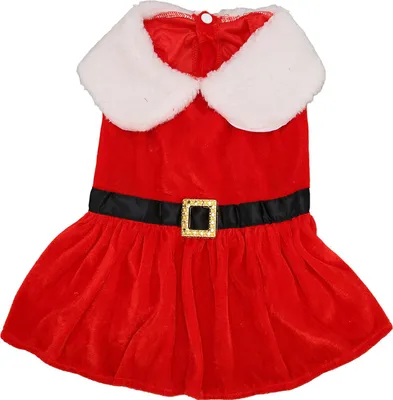 Produktbild von Weihnachtsmann-Hunde-Weihnachtskleid, hautfreundlich, atmungsaktiv, elastisch, Haustier-Winterkleidung für kleine Hunde, Katzen, S