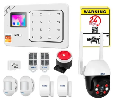 Image de Système d'alarme,sans fil, compatibilité avec les assistants vocaux, kit d'alarme 6, prise UE