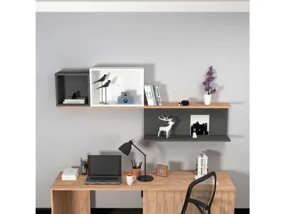 Obrázok produktu pre Skye Decor, Polica - Pelavi 2 (borovica atlantická + antracit + biela)