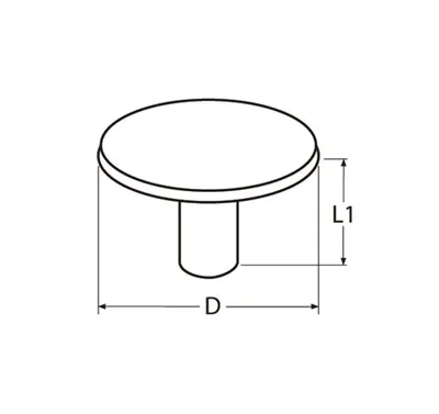 Produktbild von Durable Dot Kappe, 15,2mm 8,0mm, Messing vernickelt