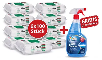 Produktbild von Sleepy Oberflächenreinigungstücher White Soap 6er  + Reiniger