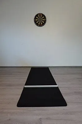Produktbild von Dartmatte schwarz grau variable Oche Abwurflinie Darts Teppich Tuniermatte Dart