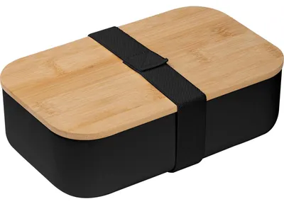 Produktbild von Brotdose / Lunchbox / mit Bambusdeckel / Farbe: schwarz