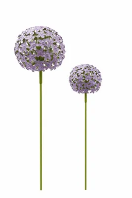 Produktbild von Gartenstecker Metall Allium 2erSet Deko Purple "ArtFerro" D16,2+20cm Blütenkugel