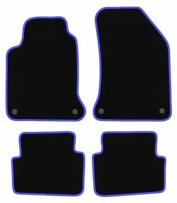 Image de Tapis de sol en moquette noir/bleu pour Renault Laguna II 2001-2007 4 pièces