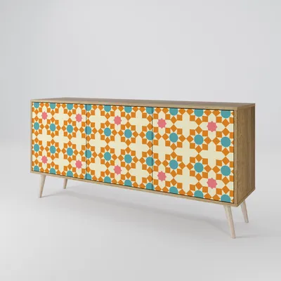 Produktbild von Spacerebels Kommode mit 3 Türen - Sideboard Komodenschrank - Highboard - Kleiderschrank Möbel - Wohnzimmer Schlafzimmer - 57,5×111×42 (HxBxT)