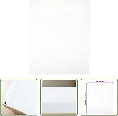 Obrázok produktu pre The Living Store prestieradlo jersey white 160x200 cm bavlna
