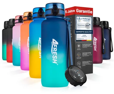 Obrázok produktu pre Fľaša na pitie 4FRESH Colourful Gradient – tmavomodrá a svetlomodrá, 1000 ml