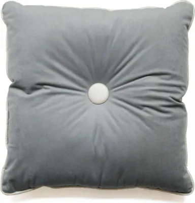 Image de Coussin Passepoil velours uni Energy Gris 40 x 40 cm