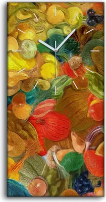 Produktbild von Leinwand Wanduhr Wandkunst Uhr Geräuschlos 30x60 Aquarell Abstrakte Kunst Bunt - weiße Hände