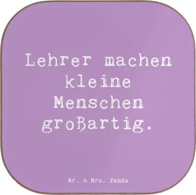 Produktbild von Mr. & Mrs. Panda Untersetzer Tasse Spruch Lehrer Großartig - Lavendeltraum - Geschenk, Glas, Bedanken, Gläser, für, Hommage an, Wertschätzung, Anerkennung, Coaster, Dank