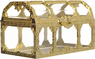 Produktbild von Plastik Treasure Box Candy Geschenk Schmuck Organizer DIY Schmuck Ablagebehälter-Golden ,Größen:M