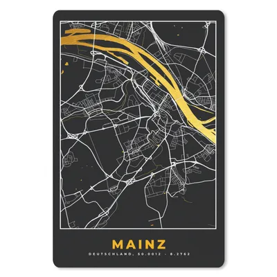 Produktbild von MuchoWow® Mauspad Mousepad Mainz - Stadtplan - Karte - Deutschland - Gold 18x27 cm - Mousepads - Maus Mat - Pad - Mausunterlage