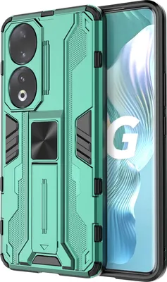 Produktbild von Honor 90 Hülle, Dual Layer PC TPU Bumper Stoßfest Ständer Schutzhülle für Honor 90 Grün