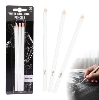 Immagine prodotto di Set di 3 matite bianche per disegno, ideali per artisti