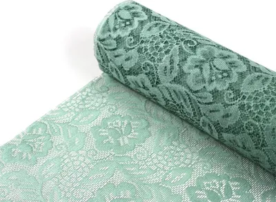 Produktbild von Sizolace Tischläufer - Vintage Rose - 300mm - 25m - Patinagrün - 79-300-25-045