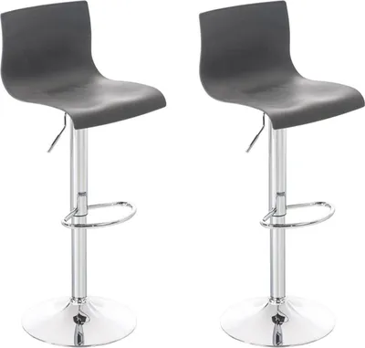 Produktbild von CLP 2er Set Barhocker Hover Kunststoff höhenverstellbar und drehbar grau