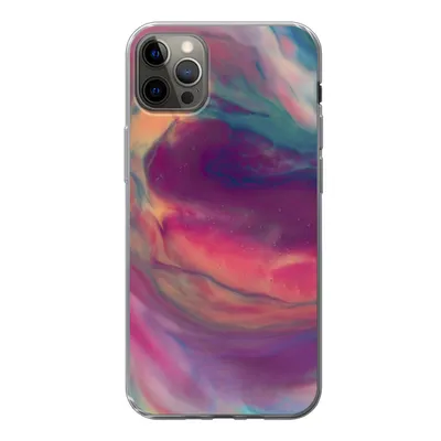 Produktbild von MuchoWow® Handyhülle Schutzhülle Hülle für iPhone 12 Pro Max Flüssig - Rosa - Türkis - Abstrakt Silikon Softcase Handy Hülle - Hartschale