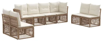 Immagine prodotto di vidaXL Set di divani da giardino 8 pezzi Beige poly rattan