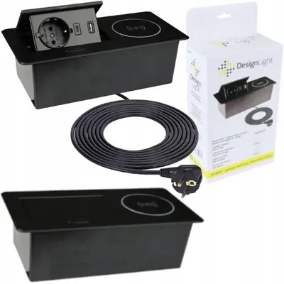 Produktbild von Design Light ZEOBOX-CZ-FR-UAC-01 Möbelsteckdose Induktionsladung USB A+C