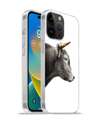 Produktbild von MuchoWow® Handyhülle Schutzhülle Hülle für Apple iPhone 14 Pro - Softcase Schottischer Highlander - Horn - Gold Silikon Softcase Handy Hülle - Umschlag