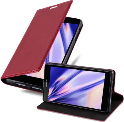 Obrázek produktu pro Cadorabo Case for Sony Xperia Z1 Protective Case in Red Pouzdro na mobilní telefon s magnetickým zavíráním
