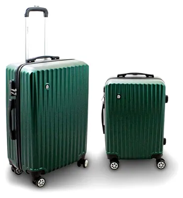 Produktbild von Barut Kofferset M + L 2-teilig Reisekoffer Trolley Hartschalenkoffer ABS Teleskopgriff Modell General (Grün)