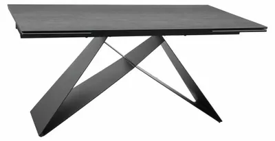 Immagine prodotto di Tavolo da pranzo FURNLUX, colore grigio e nero, 160 cm / Colore principale: Grigio / Dimensioni: 160 x 77 x 90 cm