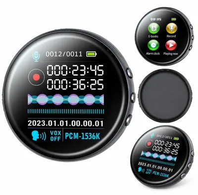 Produktbild von Mp3 -playerr 16GB mit Diktiergerät, Hi-Fi Musikplayer mit PCM-Aufnahme 1536 kbps, Rauschunterdrückung, E-Book, Sprachsteuerung und Timer