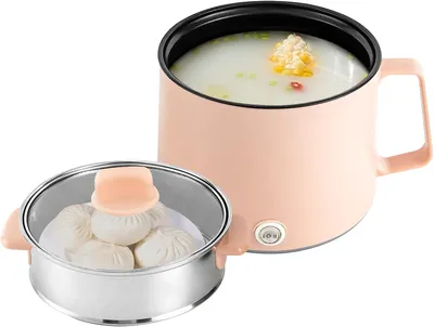 Obrázek produktu pro 1.7l mini nepřilnavý multifunkční hrnec, přenosný nepřilnavý hrnec na smažení, steaky, těstoviny (růžový)