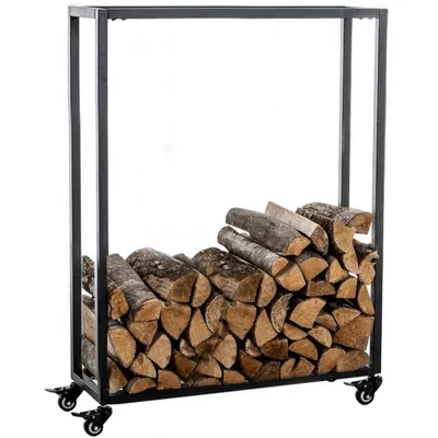 Produktbild von CLP Kaminholzständer Hetta,schwarz 25x60x100 cm