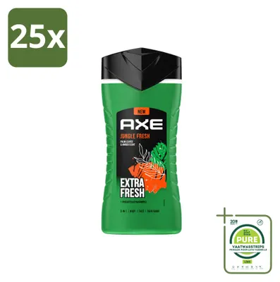 Produktbild von 25 x Axe 3-in-1 Duschgel Jungle Fresh - Palmblätter & Amber - 250 ml - Großpackung - 25 Stücke
