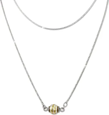 Image de SilberDream Collier 45cm 925 argent doré Véritable boule argent or SDK24345Y