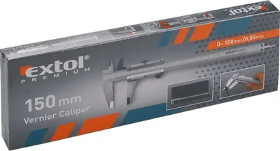 The image shows the packaging of a Vernier caliper.
