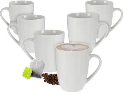 Produktbild von Porcelánová šálka na kávu 350 ml - sada 6 ks / biela - hrnček na kávu