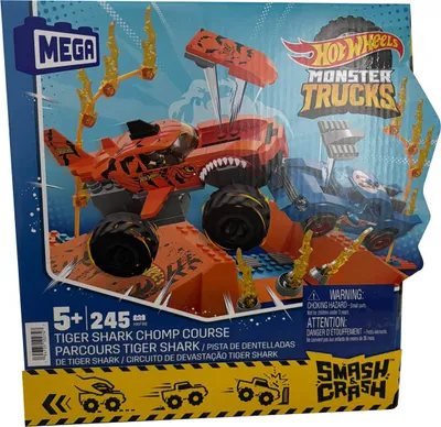Immagine prodotto di Mattel HKF88 MEGA Hot Wheels Monster Trucks Tiger Shark Crash Competition