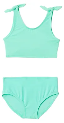 Immagine prodotto di A. Set bikini da ragazza, due pezzi, con dettaglio a fiocco, colore: viola intenso