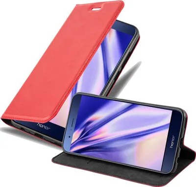 Obrázek produktu pro Cadorabo Case for Honor 8 PRO Protective Case in Red Pouzdro na mobilní telefon s magnetickým zavíráním