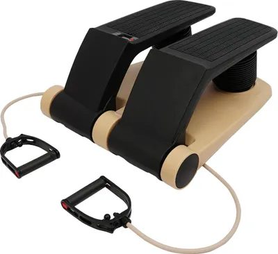 Produktbild von Twist Stepper - Mini Stepper - Mit Widerstandsbändern - LCD-Display - Tragkraft 150 kg - Für Zuhause & Balance-Training - Gold