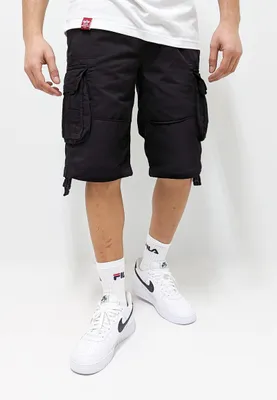 Produktbild von Alpha Industries Moderne Cargoshorts Regular Fit Cargotaschen Reißverschluss Größe: 30W