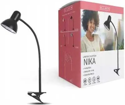 Image de Lampe De Chevet E27 Nika Noir Avec Clip