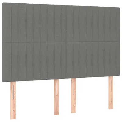 Immagine prodotto di vidaXL Testiere 4 pz. Tessuto grigio scuro 72x5x78/88 cm