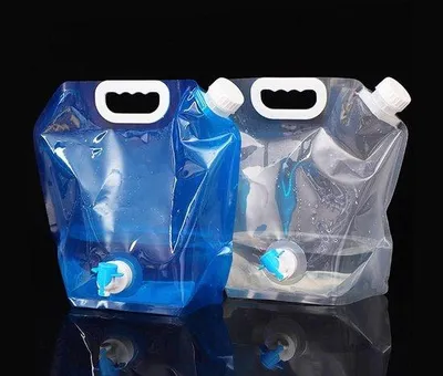Produktbild von Wasserkanister 5L grün für Camping, Klappbar, mit Wasserhahn
