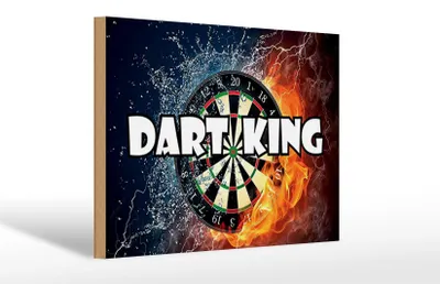 Produktbild von Holzschild  Darts Dart King, 30x20 cm, Holzschilder Spruch Sport Hobby