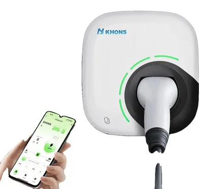 Image de Station de recharge pour véhicules électriques,via application, courant réglable, 11 kW 16 A triphasé, type 2