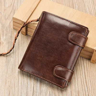 Produktbild von INF RFID Blocking Leder Geldbörse für Männer, Slim Bifold Wallet mit Geschenkbox Kaffee