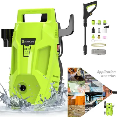 Image de Nettoyeur haute pression - Électrique - Puissance 5 000 W - Pression 350 bars / 5 000 PSI - Débit 5 l/min - Tuyau de 7 m - Tension 240 V - Vert